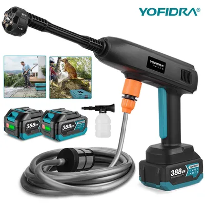 Produktbild von Akku-Hochdruckreiniger 45 Bar Mobiler Hochdruckreiniger mit 2x Akkus, 6-in-1 Düse für Auto, Haus, Rasen, Garten, Zaun