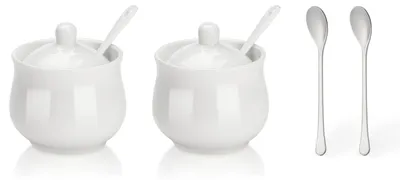 Zuckerstreuer-Set, 2 Stück, weiß, Keramik, 270 ml