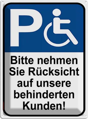 Produktbild von vianmo Blechschild 40x30 cm Rücksicht auf behinderten Kunden Warnschild Hinweisschild Sicherheit Vorsicht
