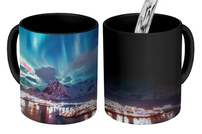 Obrázok produktu pre MuchoWow® Magický pohár Aurora - Zmrzlina - Večer 350 ml Pohár na zmenu farby Darček Nápad na darček - Foto hrnček