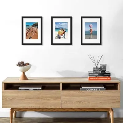 Productafbeelding van PromoHome® A3 fotolijst set - 3-delige set zwarte wandlijsten voor A3 formaat