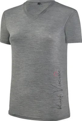 Productafbeelding van BLACK CREVICE - Merino V-hals T-shirt | Kleur: Grijs | Maat: 36