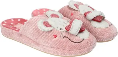 Produktbild von AMERICAN CLUB, SL10, Niedliche Hausschuhe, Warme Damen Hausschuhe, Mausmuster, Perfekt für sich selbst oder als Geschenk, Farbe: Pink, Größe: 37