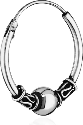 Produktbild von Single 925 Sterling Silber Keltische Celtic Gothic Creolen Massiv 18mm 7259