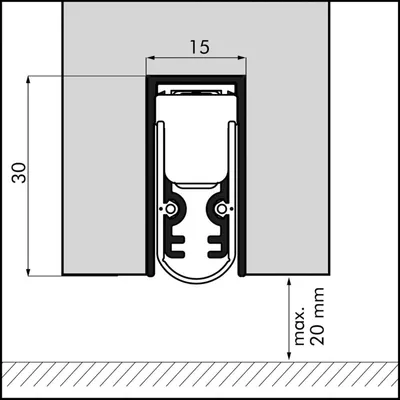 Immagine prodotto di Ellen Autom.guarnizione fondo portaMatic insonorizzata 1stg.L.1083mm L.15mm Alu.blk silver - 1809474