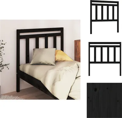 Immagine prodotto di vidaXL Testata nera 81x4x100 cm in legno di pino massiccio - Testate e piedi