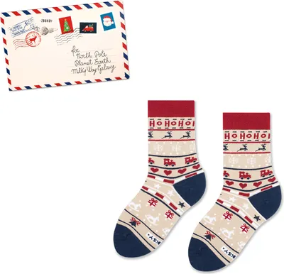 Produktbild von ZOOKSY Weihnachten Socken für Jungen und Mädchen LETTER BOX Weihnachtssocken mit Brief-Motiv, 24-29