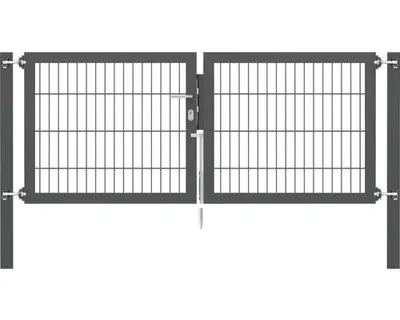 Immagine prodotto di Alberts 663230 Cancello doppio Flexo Plus con accessori, antracite, larghezza 200 cm, altezza 80 cm
