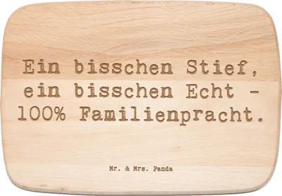 Produktbild von Mr. & Mrs. Panda Schneidebrett Holz Spruch Liebe Stiefenkel - Transparent - Geschenk, einzigartige Designs, Patchworkfamilie, vesperbrett, Frühstücksbrettchen, Holzbrett