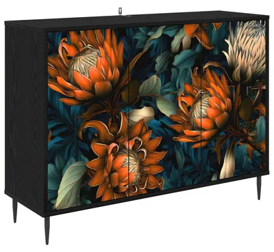 Productafbeelding van Dressoir LOCHEM, zwarte eikenlook, 102 x 33 x 76 cm