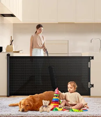 Zdjęcie produktu dla Kratka zabezpieczająca do drzwi przesuwnych 0–180 cm, obsługiwana jedną ręką, czarna