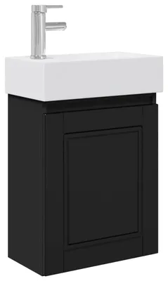 Obrázek produktu pro Koupelnová skříňka s baterií Černá 45,5 x 22,5 x 84 cm