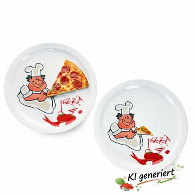 Image de set de 2 assiettes à pizza Alberto Ø30,5cm 2 personnes Assiette XL Grand plat Pizzaiolo