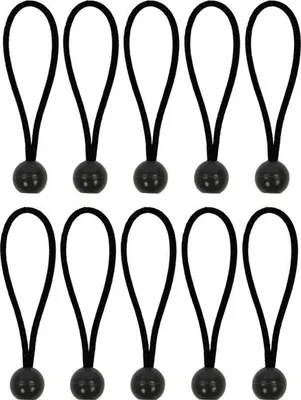 Zeltspanner 10er Set - 15cm mit Kunststoffball - Gummispanner