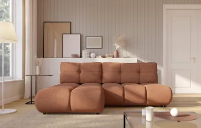 Produktbild von Masseno Ecksofa CORSO L-S mit Schlaffunktion L-Form, Sofa mit Bettkasten, Wohnzimmersofa, Couch, Soffa, Bettsofa, Couchgarnitur- Orange, NOW OR NEVER 54