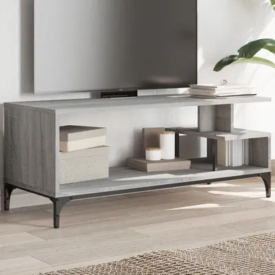 Produktbild von PUEAZU TV-Schrank Grau Sonoma 102x40x41 cm Holzwerkstoff und Stahl - TV-Schränke &16864