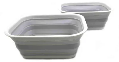 Image de Lot de 2 paniers pliables de 15 litres, couleur gris