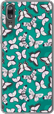 Produktbild von MuchoWow® Handyhülle Schutzhülle Hülle für Telefoonhoesje Huawei P20 Mädchen - Schmetterling - Tiere - Muster - Mädchen - Kinder - Kinder Silikon Softcase Handy Hülle - Hardcover