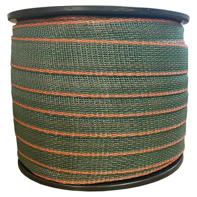 Produktbild von Premium Elektrozaunband - grün/orange - 200 m, 42 mm, 6+15 Leiter - Kombiband
