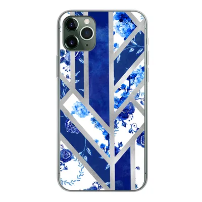Produktbild von MuchoWow® Handyhülle Schutzhülle Hülle für iPhone 11 Pro Max Delfter Blau - Design - Luxus Silikon Softcase Handy Hülle - Schutz