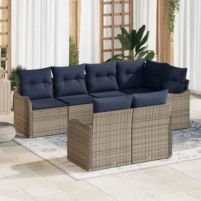 Immagine prodotto di Maison Exclusive - Set divani da giardino grigio in polyrattan
