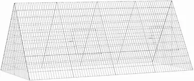 Produktbild von Hasenkäfig Silber 215 x 100 x 85 cm - Robuster Kaninchenkäfig aus verzinktem Stahl, Großes Freigehege für Kleintiere und Kaninchen im Außenbereich