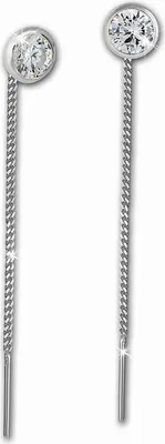 Produktbild von SilberDream Ohrhänger für Damen 925 Silber weiß Zirkonia Ohrringe 5mm SDO5965W