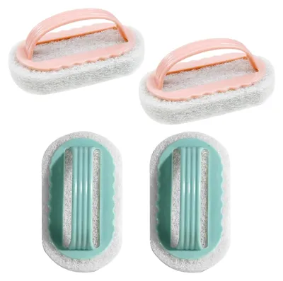 Produktbild von 4-teiliges Reinigungsbürsten-Set mit Griff für Badewanne und Küche