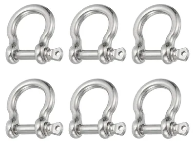 Schraubbolzen-Schäkel 5 mm, 6 Stück, 304 Edelstahl, silber