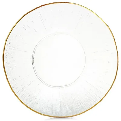 Obrázek produktu pro Zlatý skleněný servírovací talíř – kulatý – 30 cm