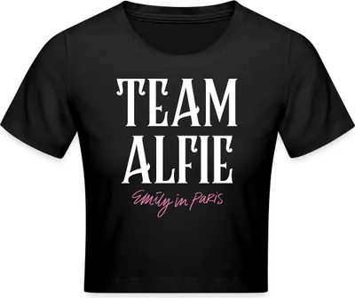Produktbild von Spreadshirt Emily In Paris Team Alfie Crop Top, XS, Schwarz