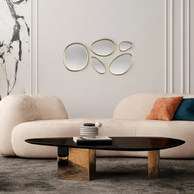 Image de Miroir - HOME DECO FACTORY - Forme Organique - Or