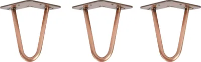 Immagine prodotto di Natural Goods Berlin Gambe HAIRPIN, gambe per capelli, gambe per mobili, gambe per tavoli, oro rosa antico, 15 cm, 2 montanti, 3 pezzi
