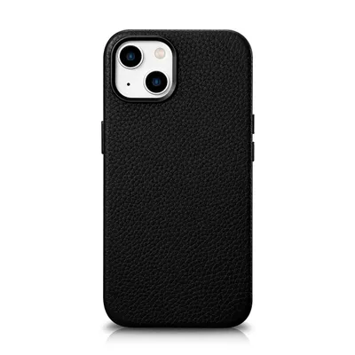 Productafbeelding van Icarer Etui, hoesje, beschermhoes van leer met MagSafe voor iPhone 14+, zwart