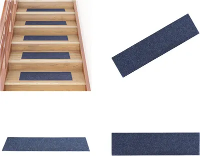 Zdjęcie produktu dla vidaXL Samoprzylepne maty na schody 15 szt. 76x20 cm szaroniebieskie - Maty na schody - Maty na stopnie - Dywany na schody - Dekoracje na schody