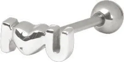 Immagine prodotto di Piercing alla lingua Gioielli in acciaio 316 Casting Intimate I Love You - 14,0 Millimetri