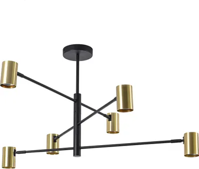 Immagine prodotto di Lampadario Snow oro-nero 6xGU10x10W in metallo, dimensioni: 44,5x80x80 cm, IP20, Light Prestige