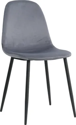 Produktbild von Lina® Napoli Esszimmerstuhl, komfortabler Sitz für Wohnzimmer und Esszimmer, Samtbezug - 1er Set - Grau