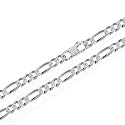 Produktbild von Echte 925er Sterlingsilber Figaro Kette 6x Diamantiert 21cm 7,00mm 11g 5671