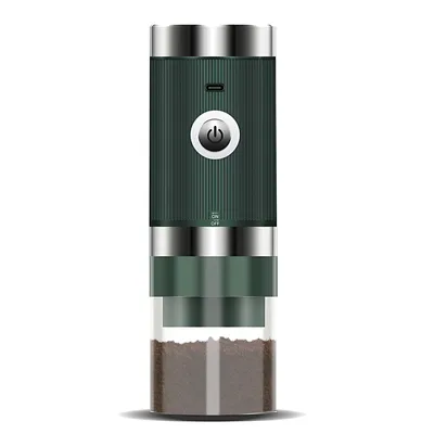 Produktbild von Elektrische Kaffeemuehle, 5-stufig einstellbar, Auto-Stopp, Schwerkraft-Espressomuehle, tragbare kabellose Kaffeemuehle mit transparentem Behaelter, Typ-C-Aufladung fuer Zuhause, Buero, Camping, Reisen