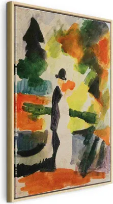Produktbild von Italienischer Leinwand Leinwandbild - Paar im Park (August Macke) 80x120 cm Reproduktionen l-F-12473-b-a