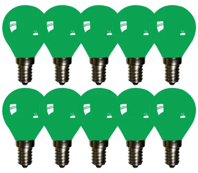 Immagine prodotto di 10 x lampadine a filamento LED a goccia 2W E14 colorate di verde 30lm
