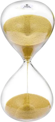 Produktbild von Sanduhr 60 min, Borosilikatglas, Goldene Sandkörner, Dekorativ für Zuhause, Büro, Klassenzimmer