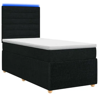 Obrázek produktu pro LED postel s matrací, černá, 90 x 200 cm, látka