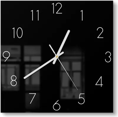 Produktbild von DEQORI Glasuhr 30x30 cm Zahlen 'Schwarz' Wanduhr Glas Uhr Design leise Küchenuhr
