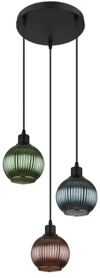 Produktbild von Pendelleuchte, Metall, Glaskugeln, Schwarz-matt