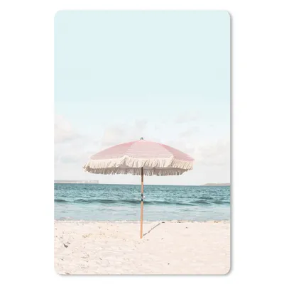 Produktbild von MuchoWow® Mauspad Mousepad Sonnenschirm - Strand - Meer - Wolken 18x27 cm - Mousepads - Maus Mat - Pad - Mausunterlage