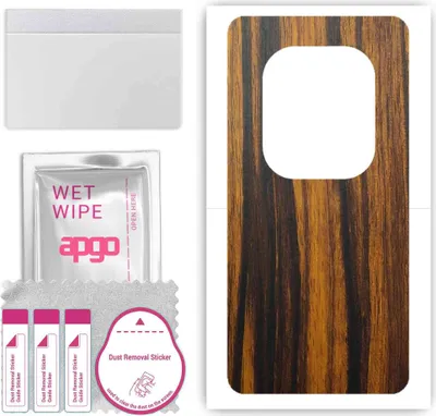 Produktbild von apgo Rückseite Schutzfolie, Skin, kompatibel mit Tecno Phantom X2 pro, Hinten Displayschutzfolie aus Vinylfolie, kratzfest, einfache Montage - Tigerwood