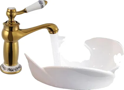 Produktbild von Wasserhahn, Duale Warm- und Kaltwasser, Einfache Installation, Gold