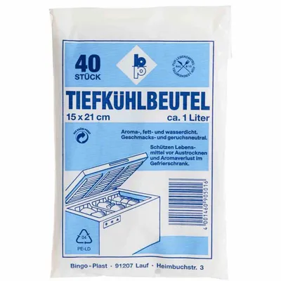 Produktbild von Tiefkhlbeutel 1,0 l, 15 x 21 cm, 40 Stck